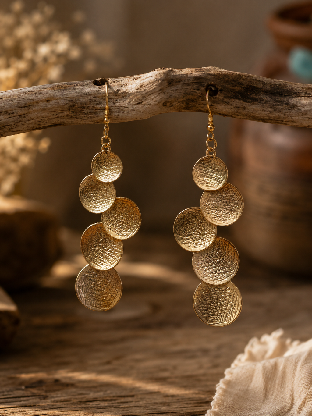 Golden Cascade Earrings