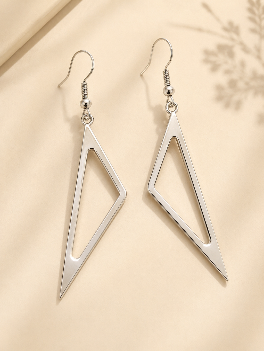 Modern Silver Geo Drop Earrings