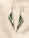 Geometric Green Acrylic Statement Earrings