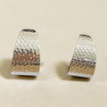 Hammered Silver Hoop Earrings – Minimalist Textured Statement Earrings