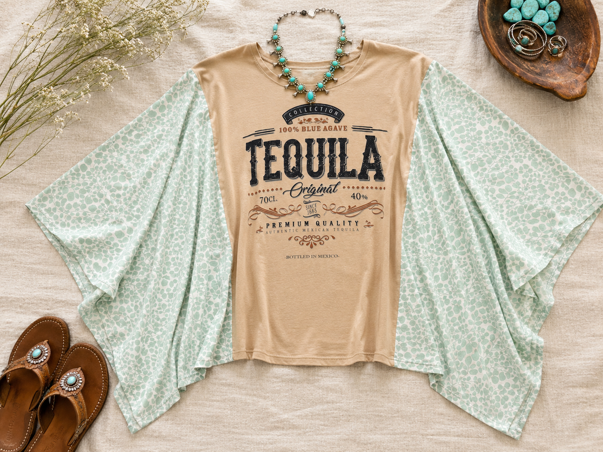 Tequila Handmade Boho Poncho Top ~ One Size