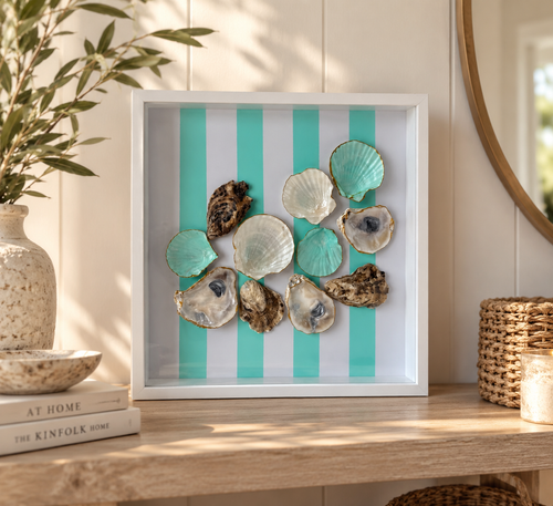 Aqua Tide Handcrafted Shell Shadowbox