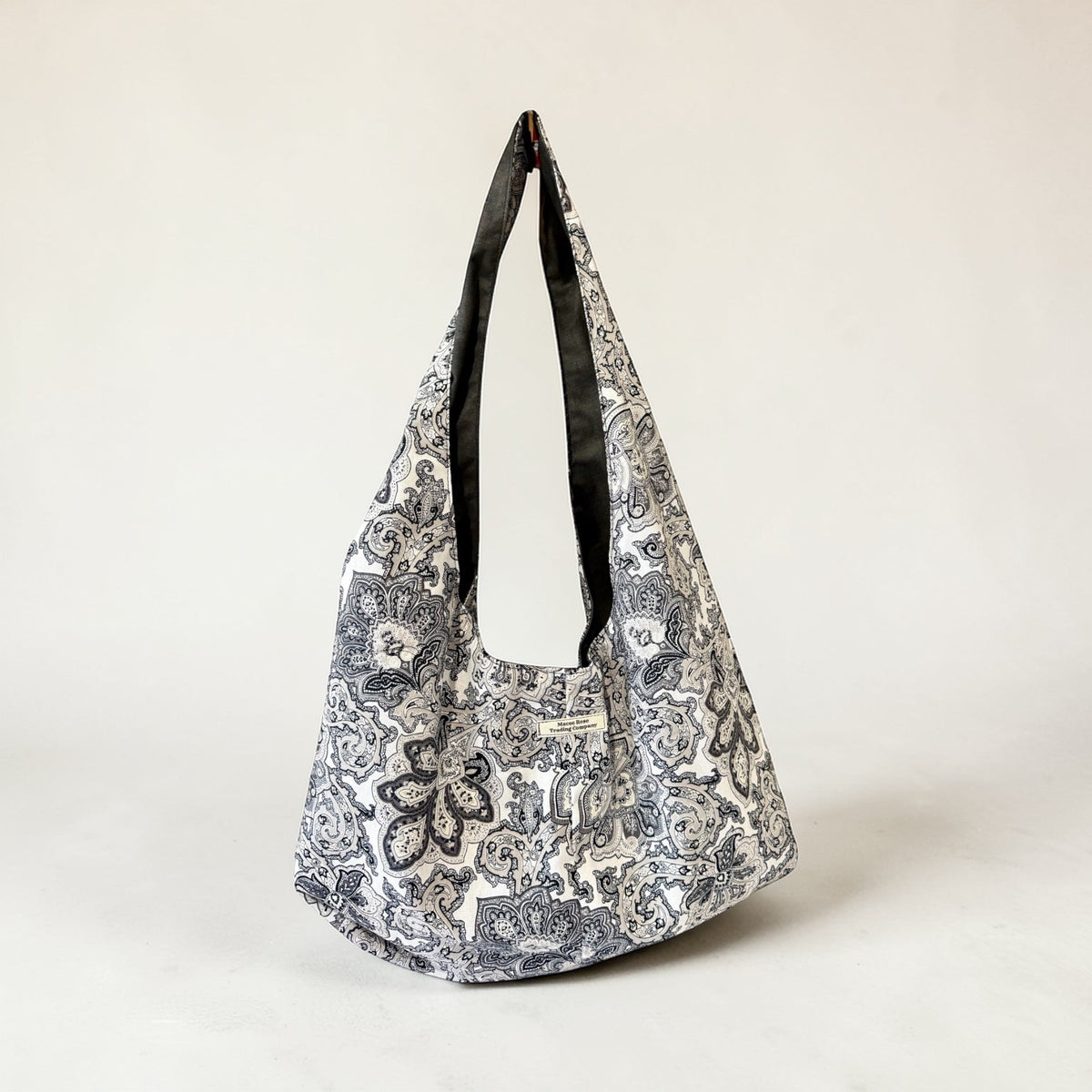 Black Paisley Slouchy Reversible Hobo Bag – Handmade Boho Shoulder Tote