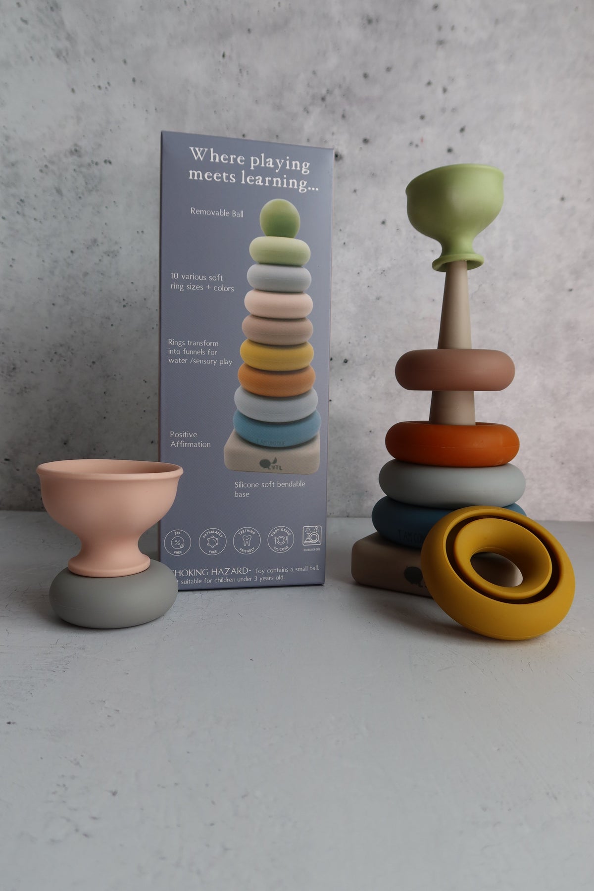 Silicone Ring Stacking Toy – 10pc| LYTL®️