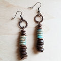 Aqua Terra & Wood Earrings 238R