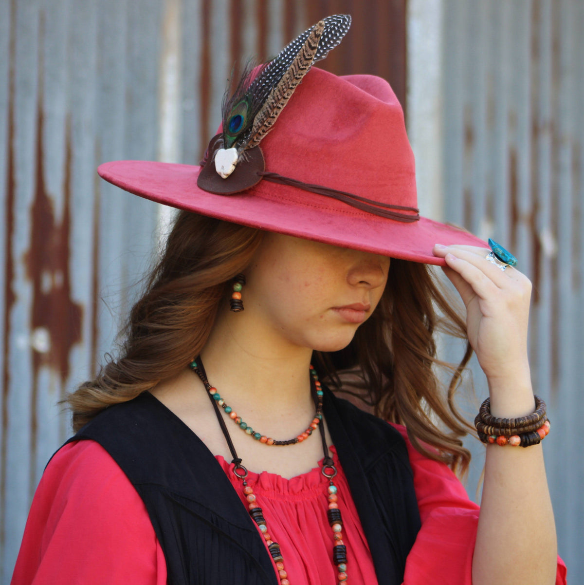 Multi-Colored Turquoise & Wood Stretch Bracelet (802Q)