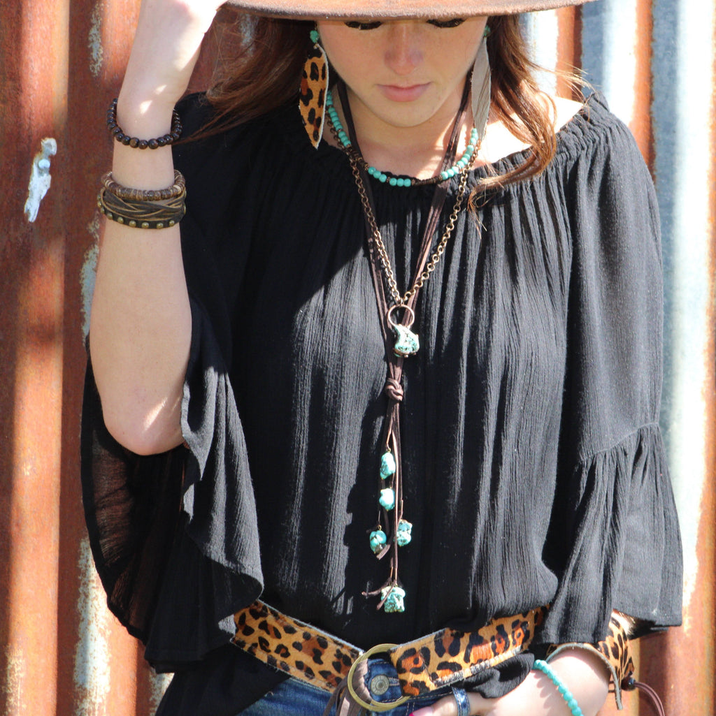 Disc Beaded Wood Stretch Bracelet 800oa