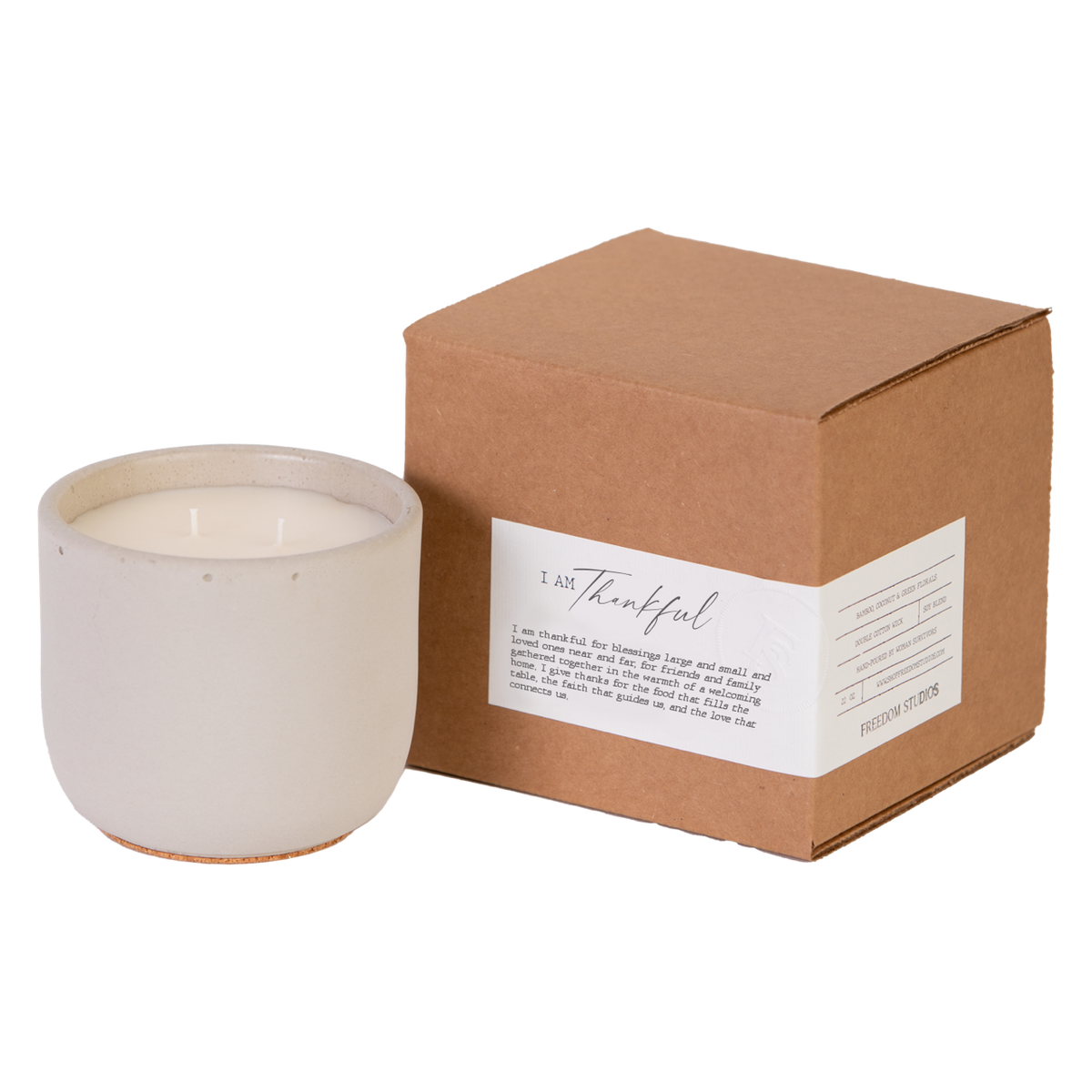 I AM Thankful 22 oz Concrete Candle