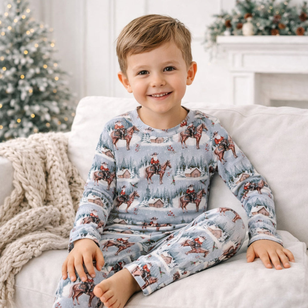 Cowboy Christmas Children's Western Bamboo Pajama Set by Tesa Baby