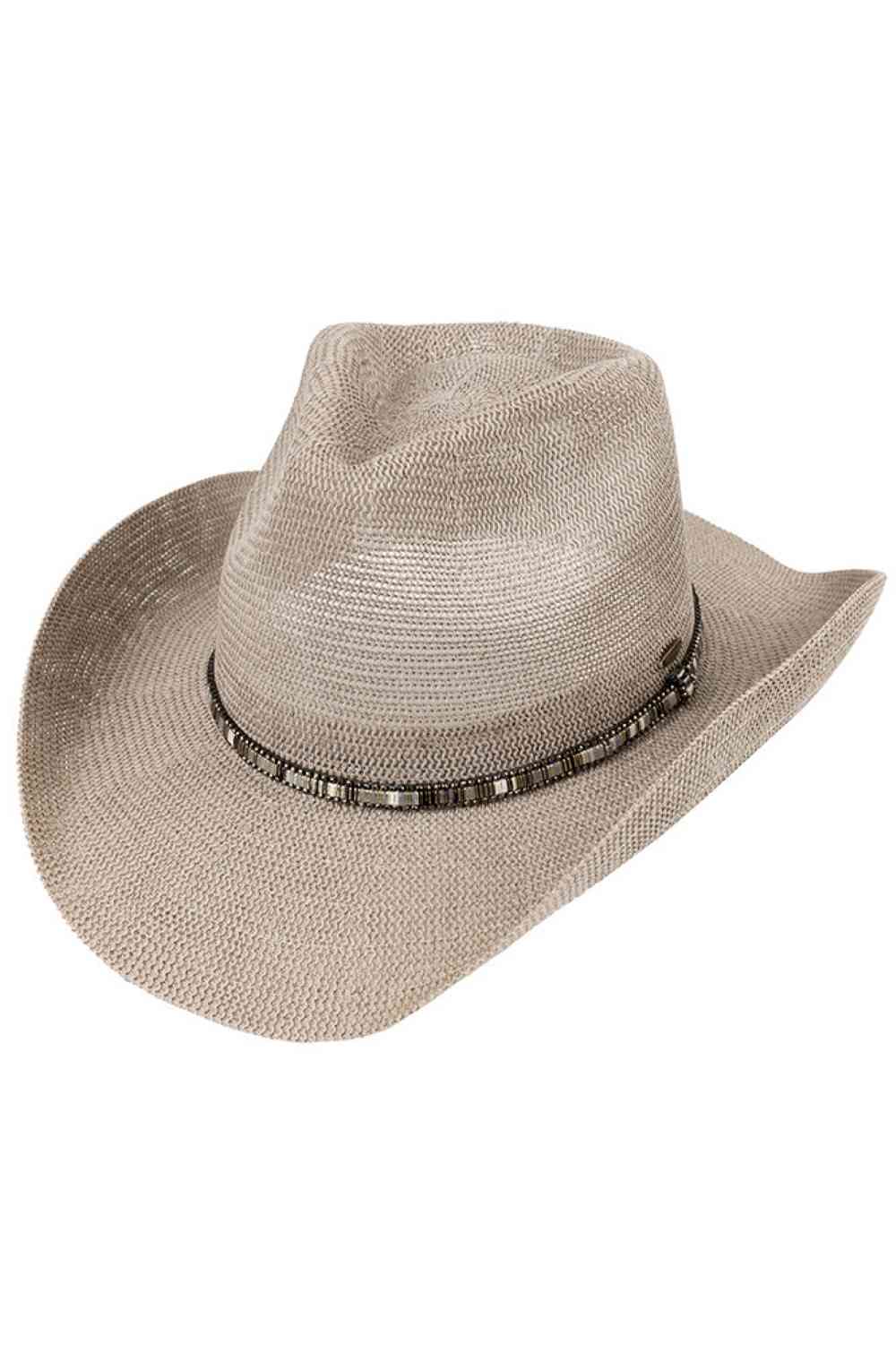 Multi Colored Trim Band C.C Knitted Cowboy Hat