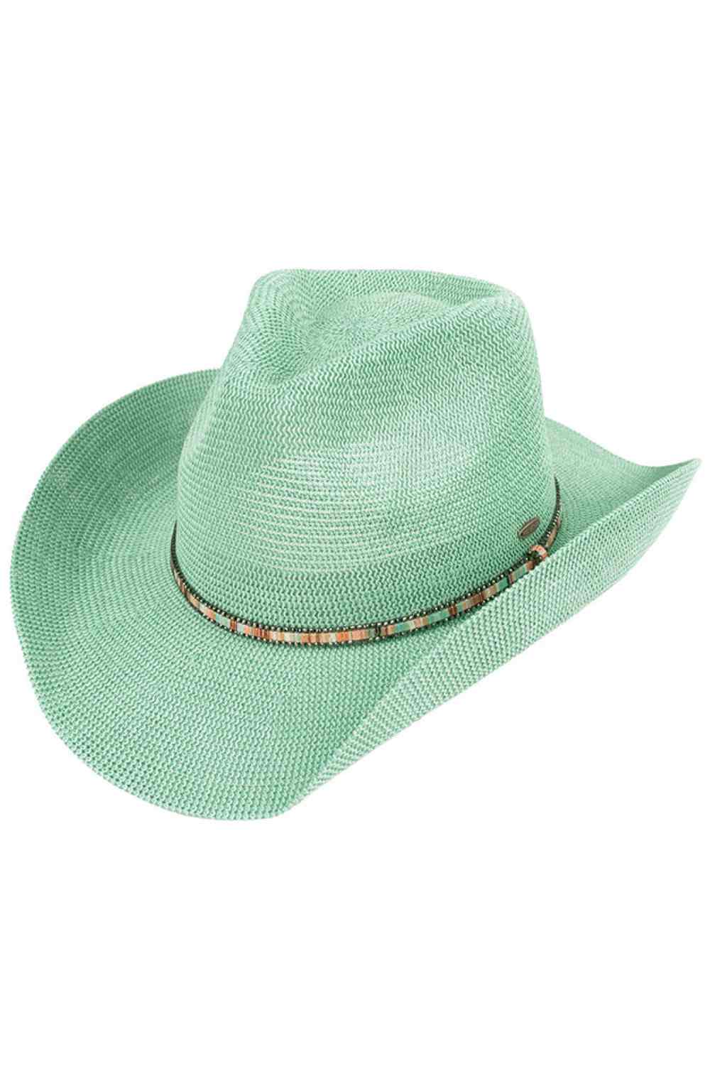 Multi Colored Trim Band C.C Knitted Cowboy Hat
