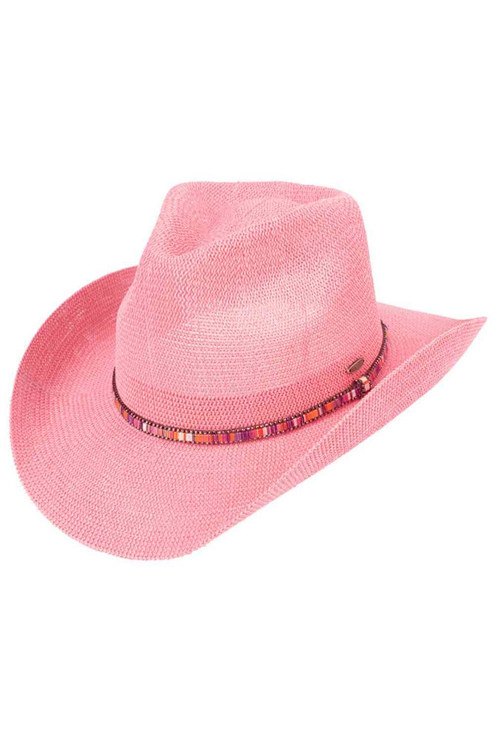 Multi Colored Trim Band C.C Knitted Cowboy Hat