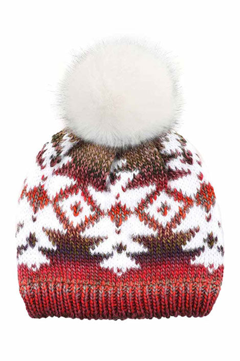 Multi Yarn Aztec C.C. Beanie Hat