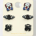 Halloween Clown Bat Spider Stud 3 Piece Earring Set