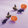Halloween Candy Witch Hat Pumpkin Stud Earring Set of 3