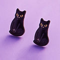 Black Cat Halloween Stud Earrings