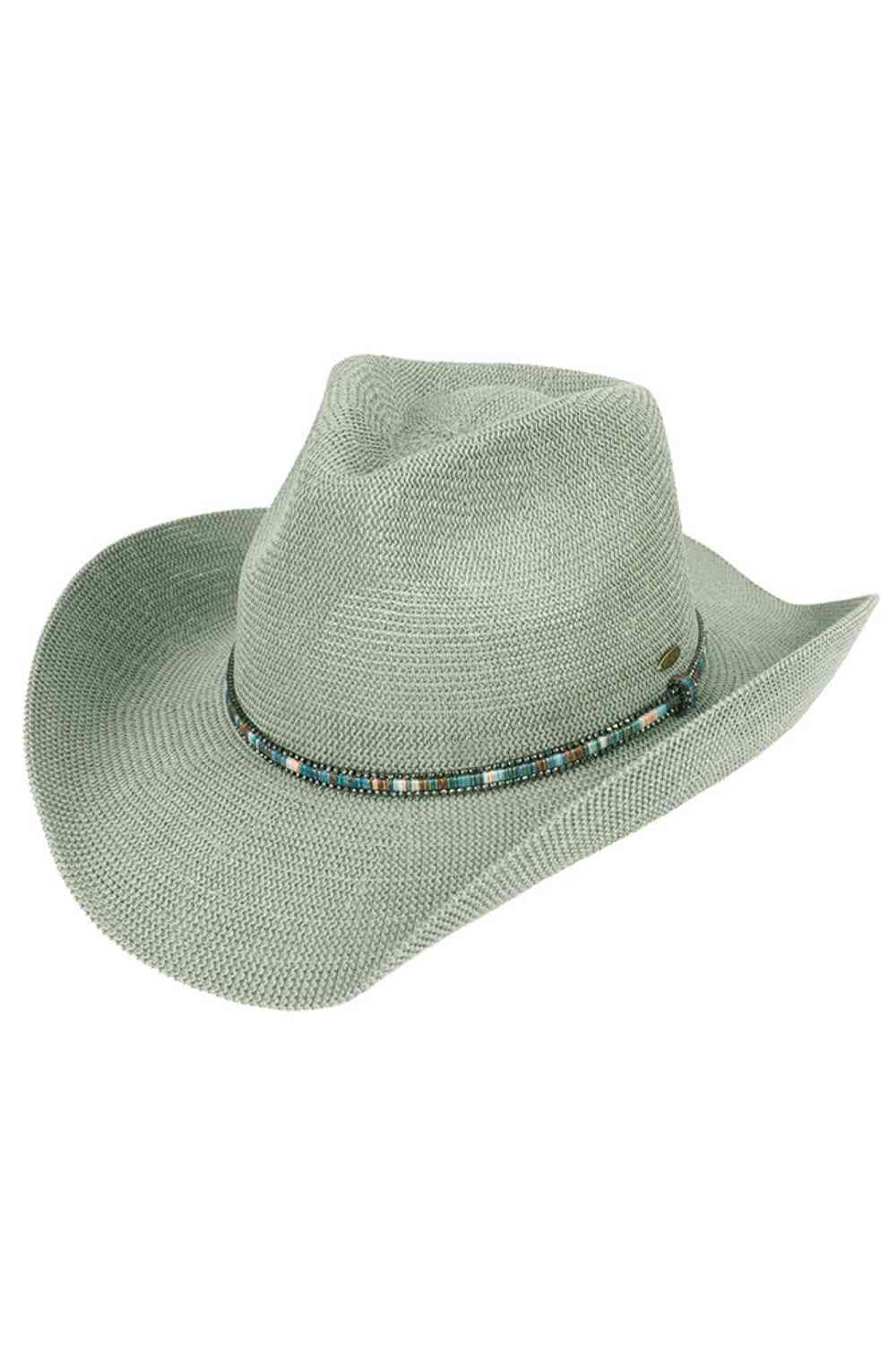 Multi Colored Trim Band C.C Knitted Cowboy Hat
