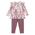 Floral Tapestry Baby Girl Set-Bamboo Top & Cotton Pants by Tesa Baby