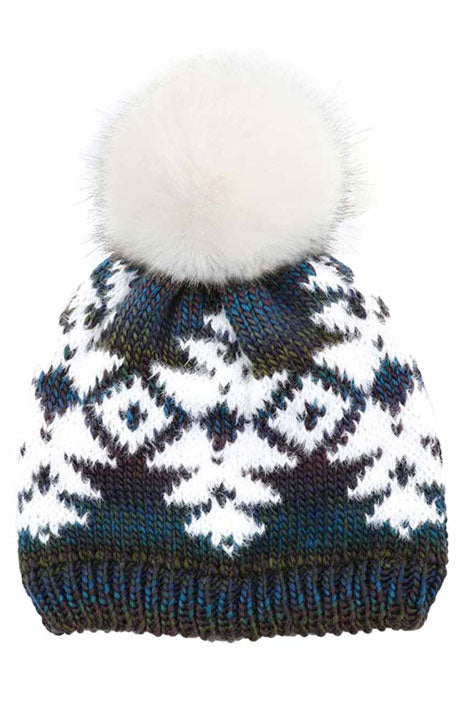 Multi Yarn Aztec C.C. Beanie Hat