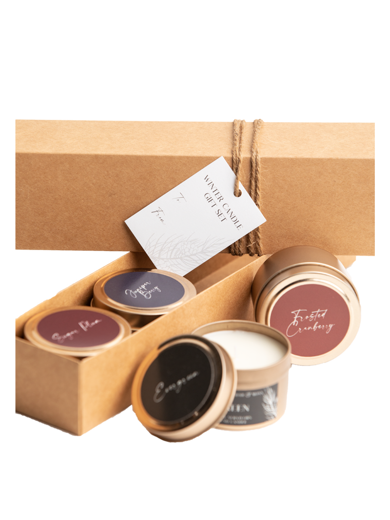 Winter Candle Gift Set of 4 - 4 oz Tins