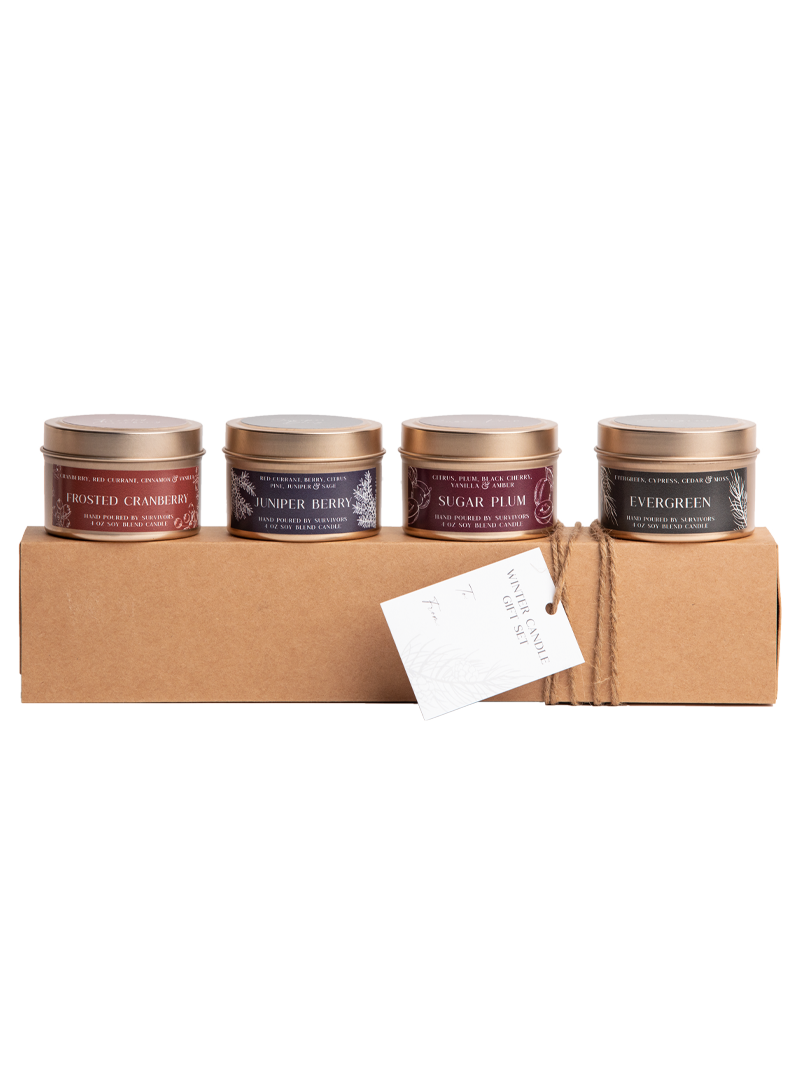 Winter Candle Gift Set of 4 - 4 oz Tins
