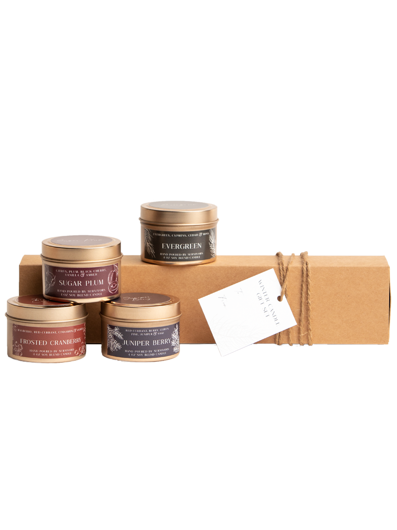 Winter Candle Gift Set of 4 - 4 oz Tins