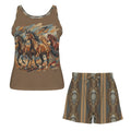 Running Wild Pajama Lounge Tank Shorts Set by Baha Ranch