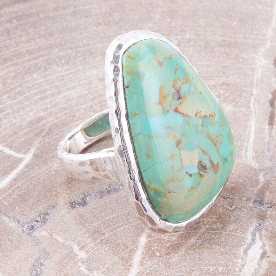 Abstract Blue Turquoise & Sterling Silver Ring