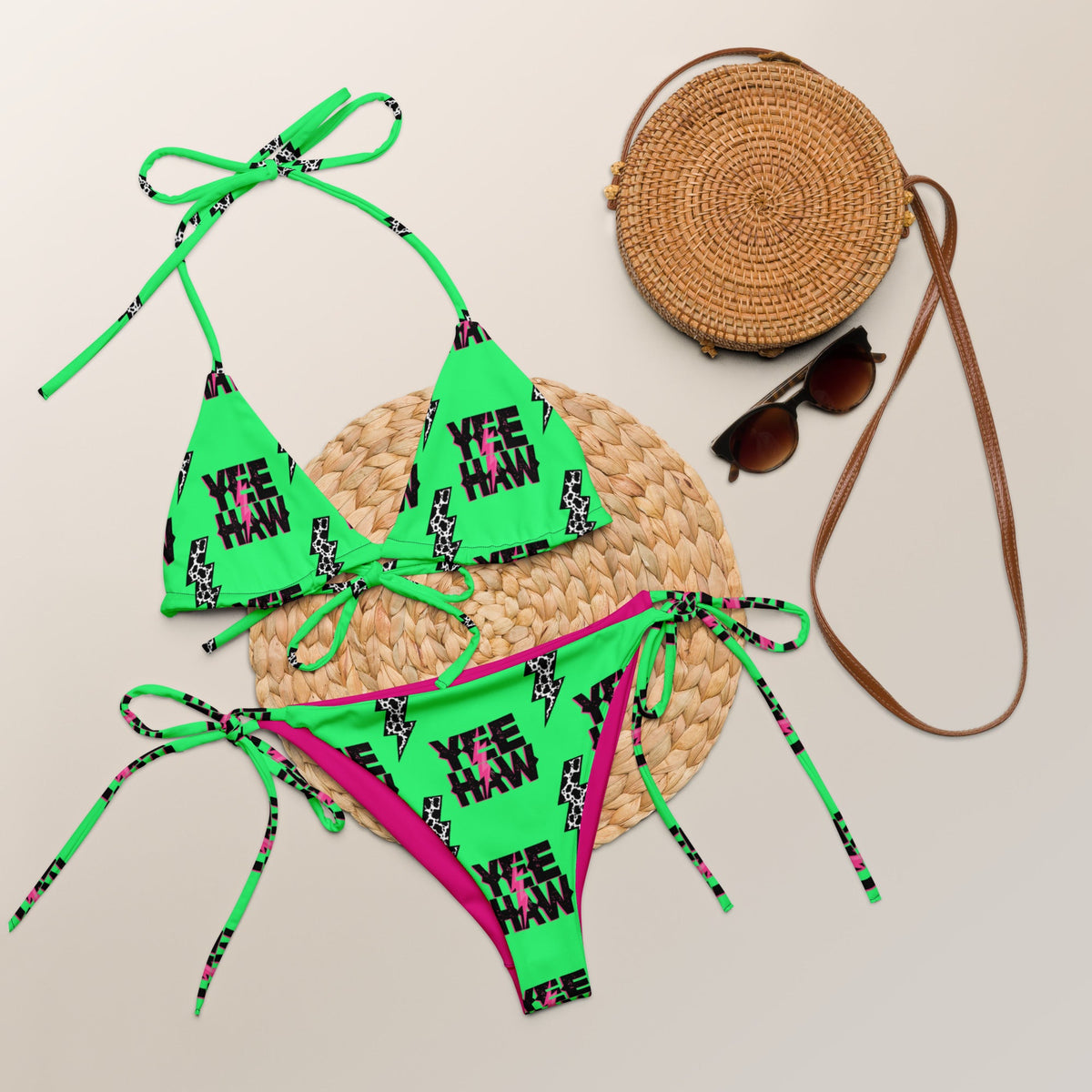 Neon YeeHaw String Bikini by Baha Ranch