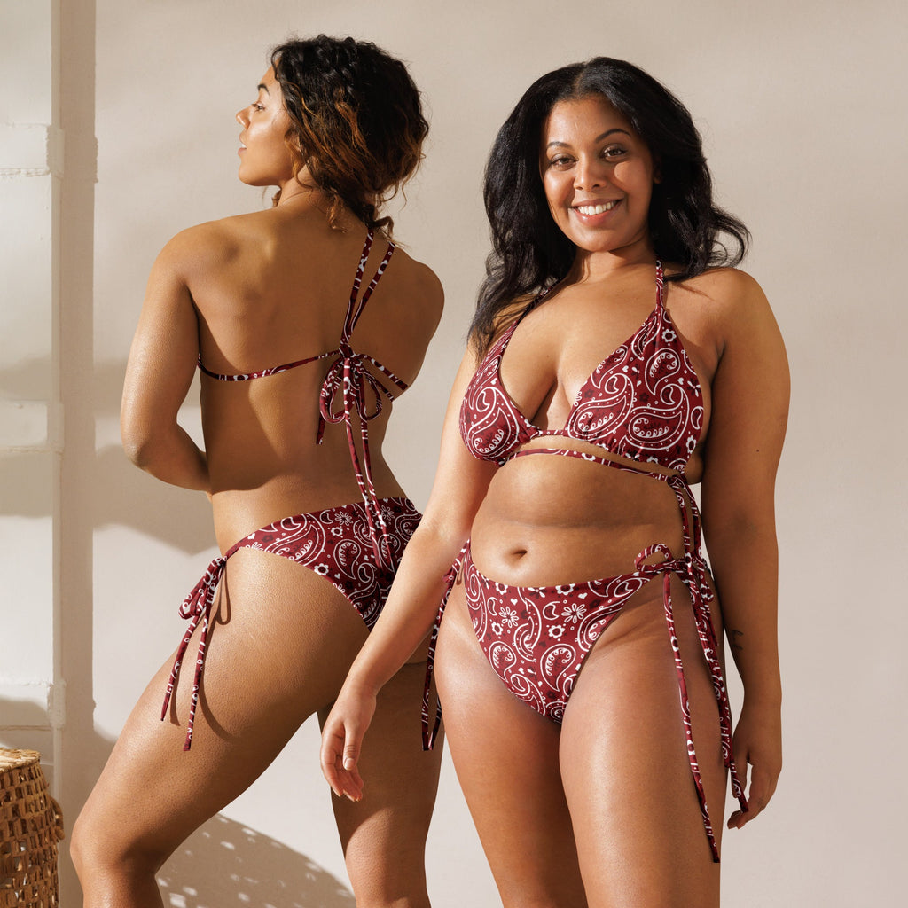 Red Bandana String Bikini by Baha Ranch