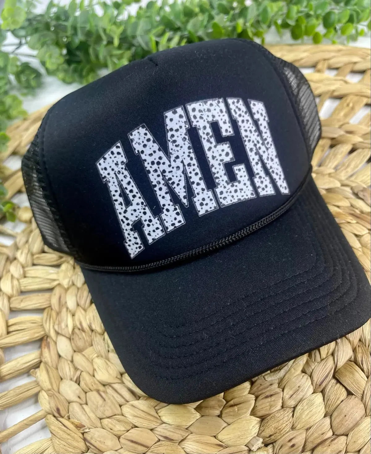 Amen Trucker Hat — Otto 5-Panel with Pre-Curved Visor, Braid Detailing & Double Snapback