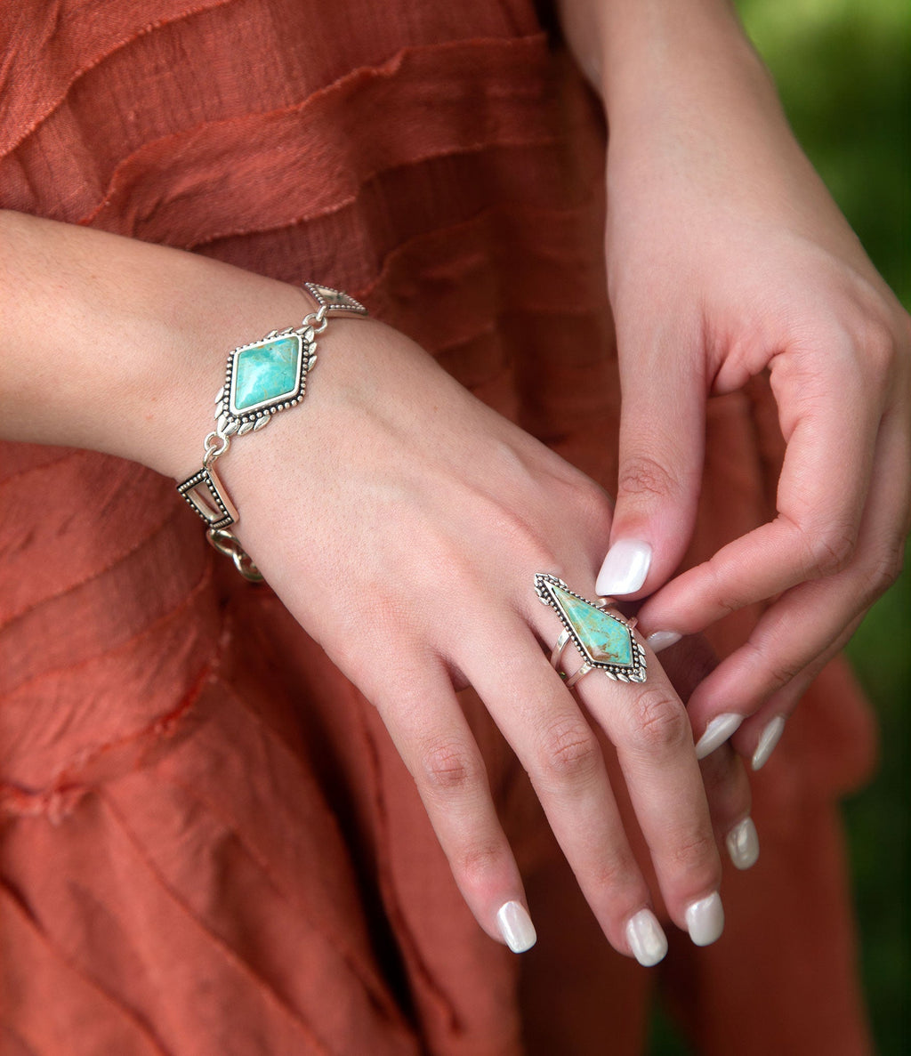 Anemone Blue Turquoise & Sterling Silver Statement Ring