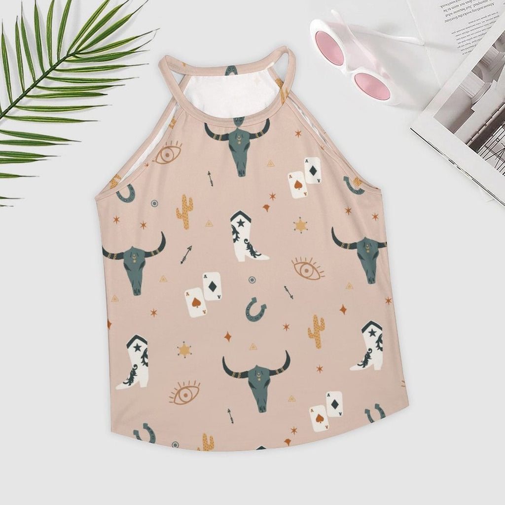 Cow Skull Western Tank Top by Baha Ranch