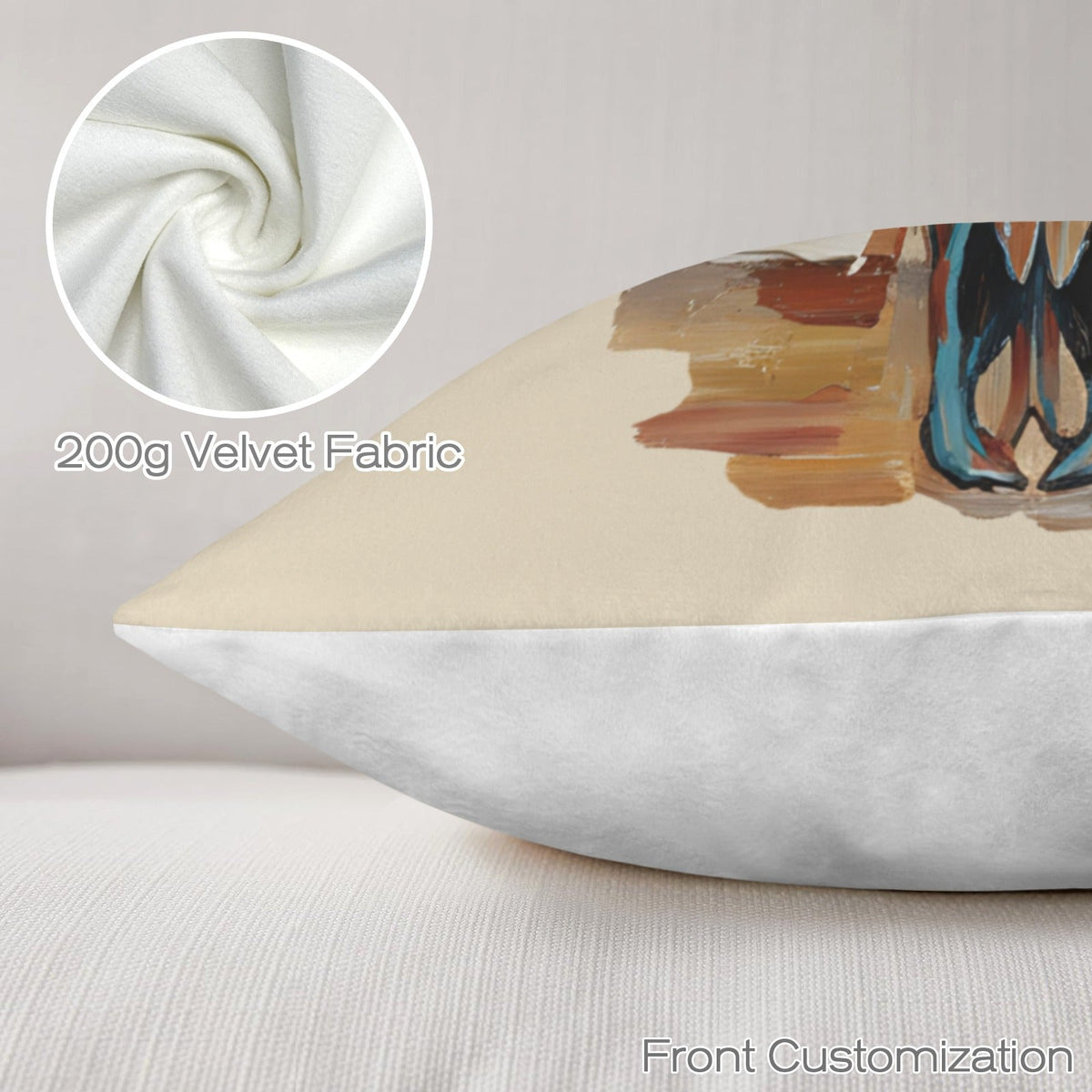 Painted Tan Longhorn Velvety Soft Pillow Case