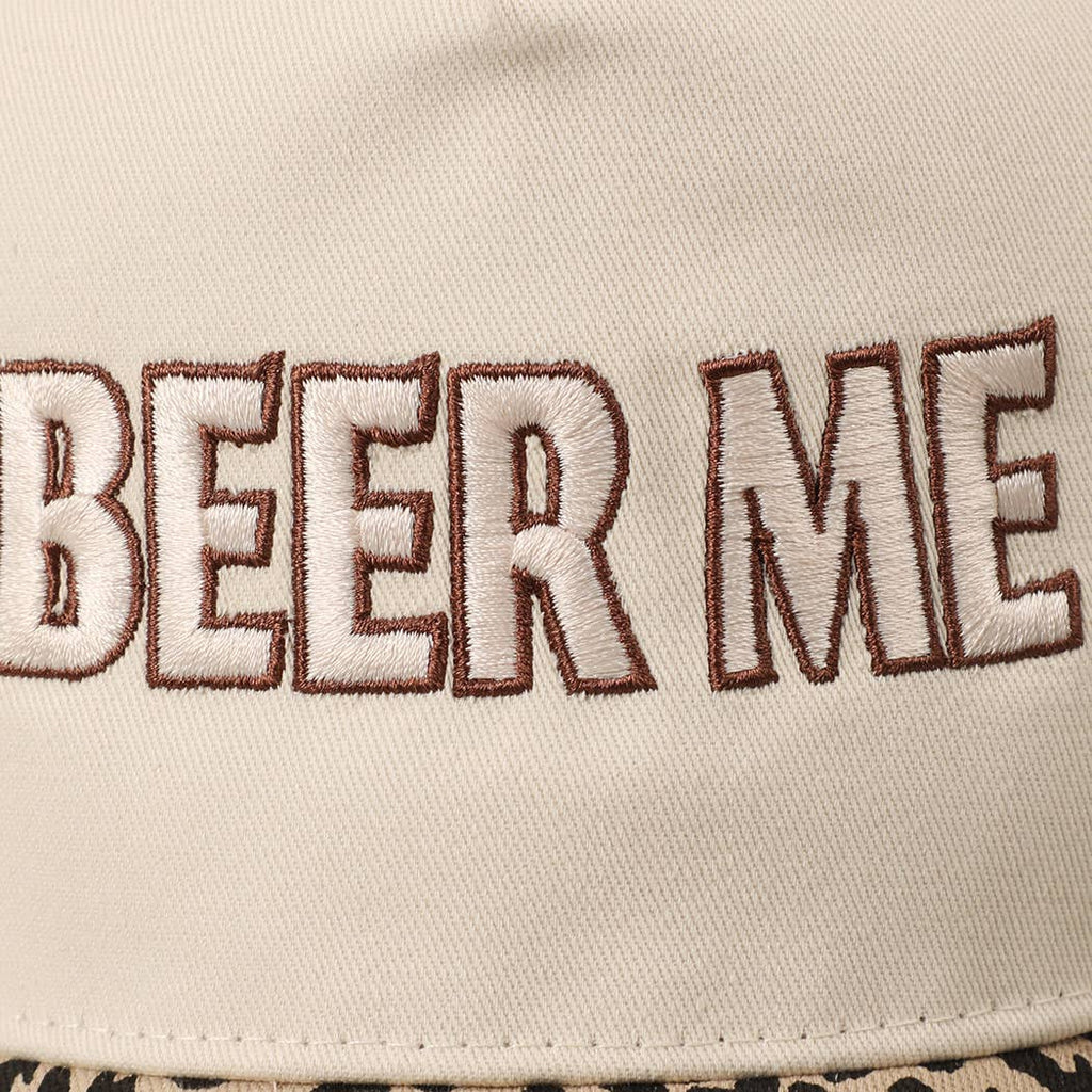Beer Me Embroidered Trucker Hat — Leopard or Camo with Adjustable Strap & Breathable Mesh