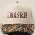 Beer Me Embroidered Trucker Hat — Leopard or Camo with Adjustable Strap & Breathable Mesh