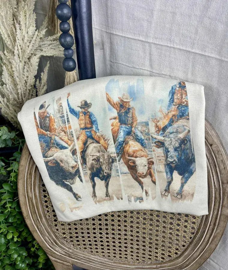 Vintage Bull Rider Rodeo Tee — Unisex Cotton-Poly Grit Statement