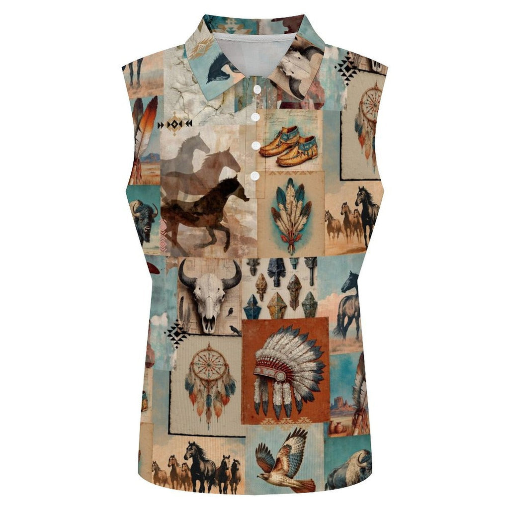 Bohemian Dreams Sleeveless Polo Tank Top by Baha Ranch