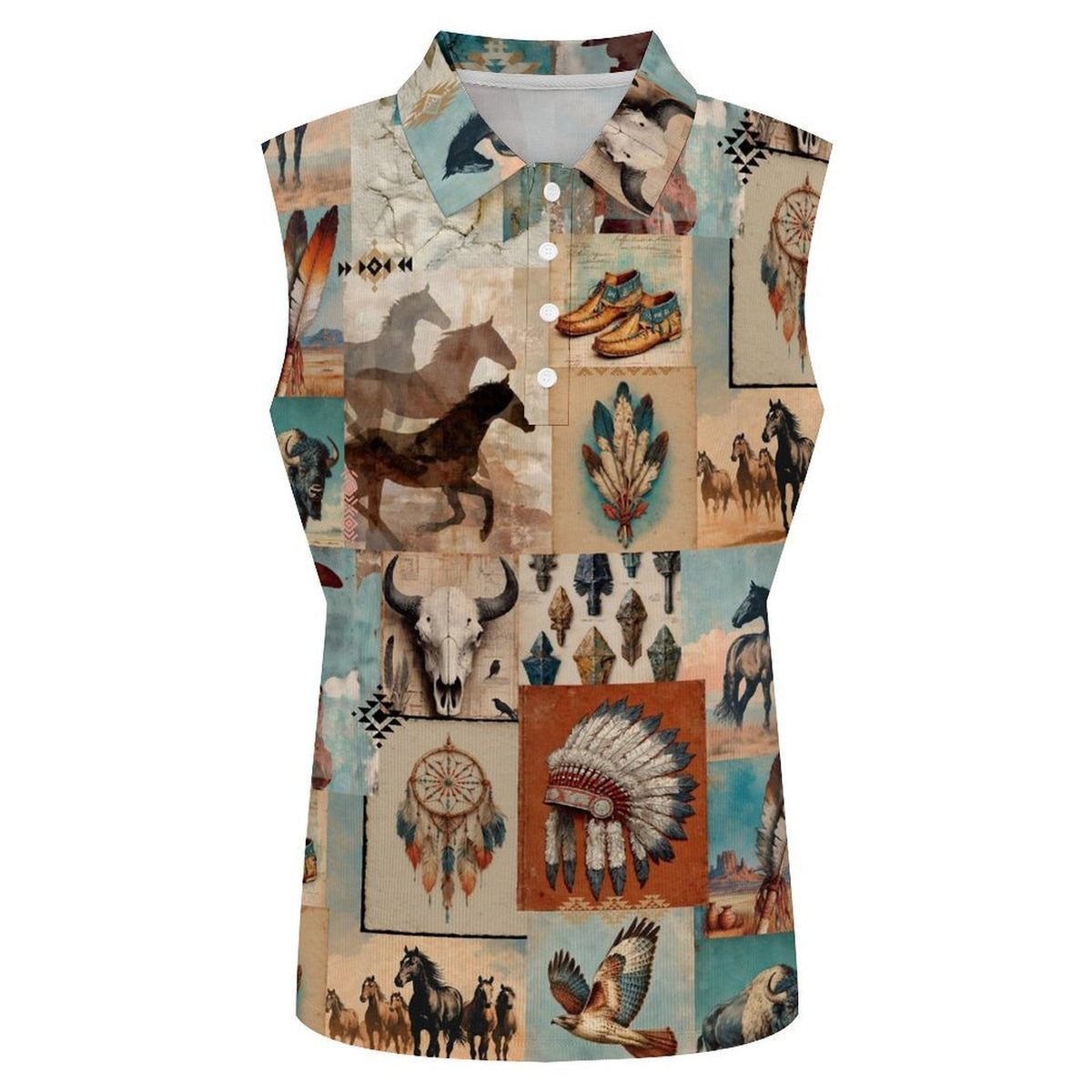 Bohemian Dreams Sleeveless Polo Tank Top by Baha Ranch