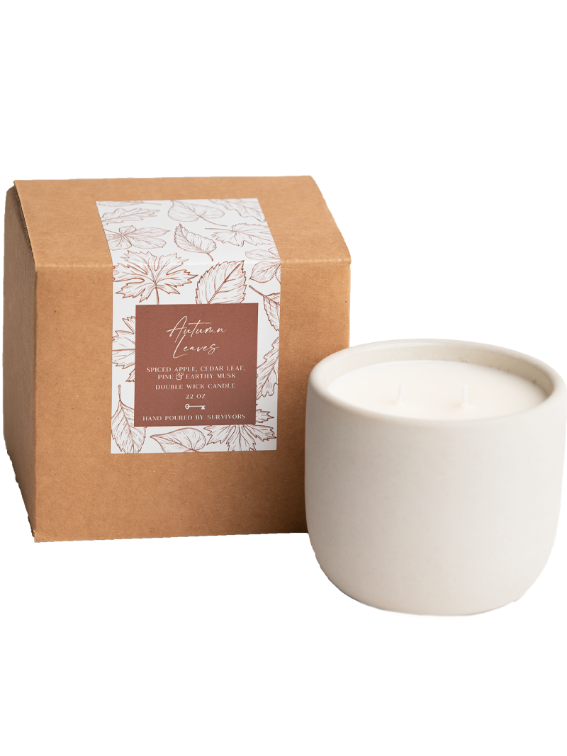 Autumn Leaves Cement Candle 22 oz
