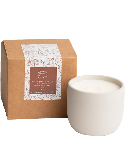 Autumn Leaves Cement Candle 22 oz