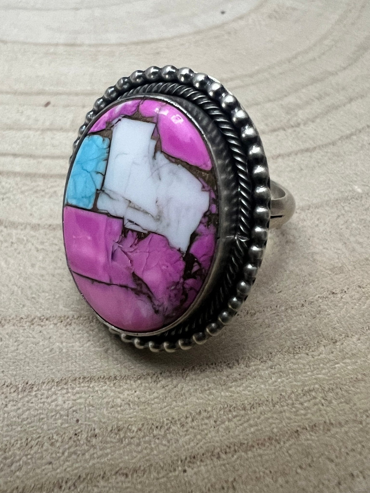 Scott Skeets Navajo Handmade Cotton Candy Adjustable 8+
