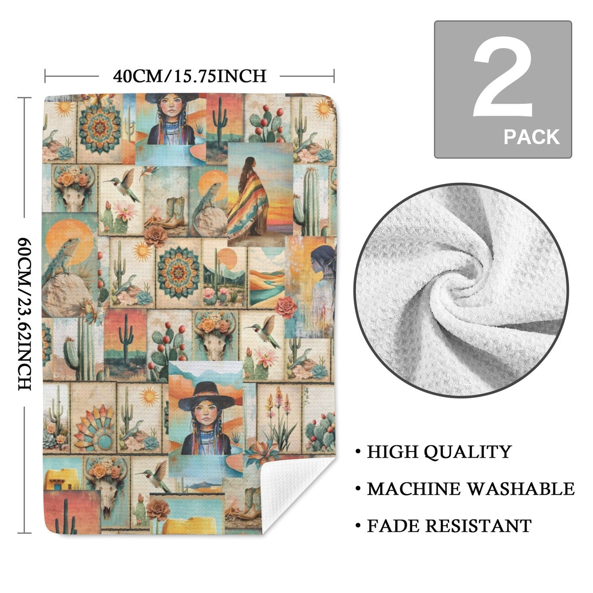 Colores de Mexico Pictures of the Southwest Set of 2 Dish Towels