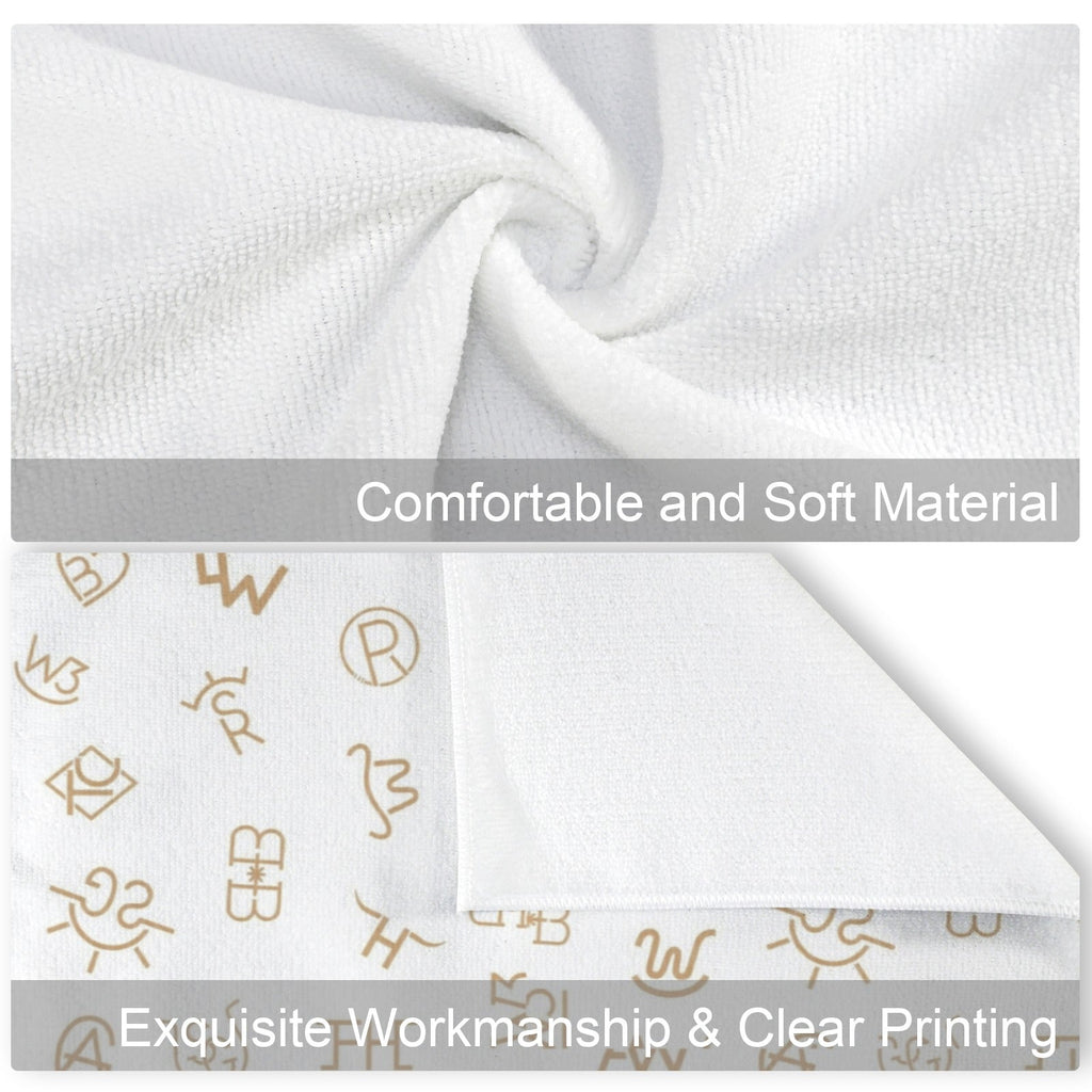Set of 4 Minimalistic Cowboy Western Cattle Brands Kitchen Towels