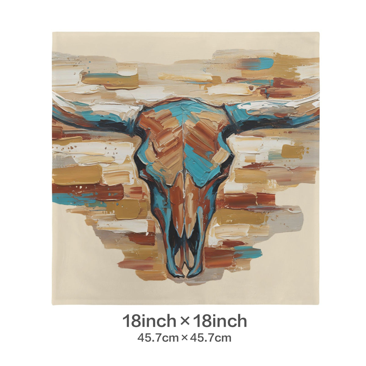 Painted Tan Longhorn Velvety Soft Pillow Case