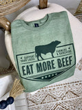 Eat More Beef Support Local Farmers & Ranchers Vintage Western Tee