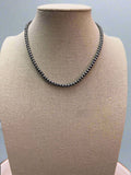 Faux Silver Pearl Western Choker — 4mm Burnished Bead Necklace (12 Inch + Extender)