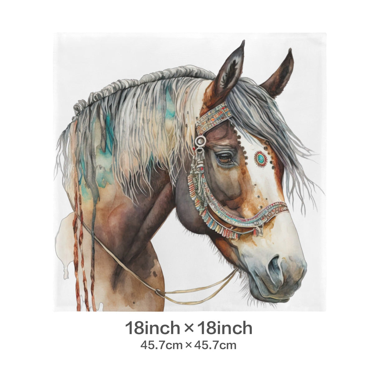 Fancy Horse on White Velvety Soft Pillow Case