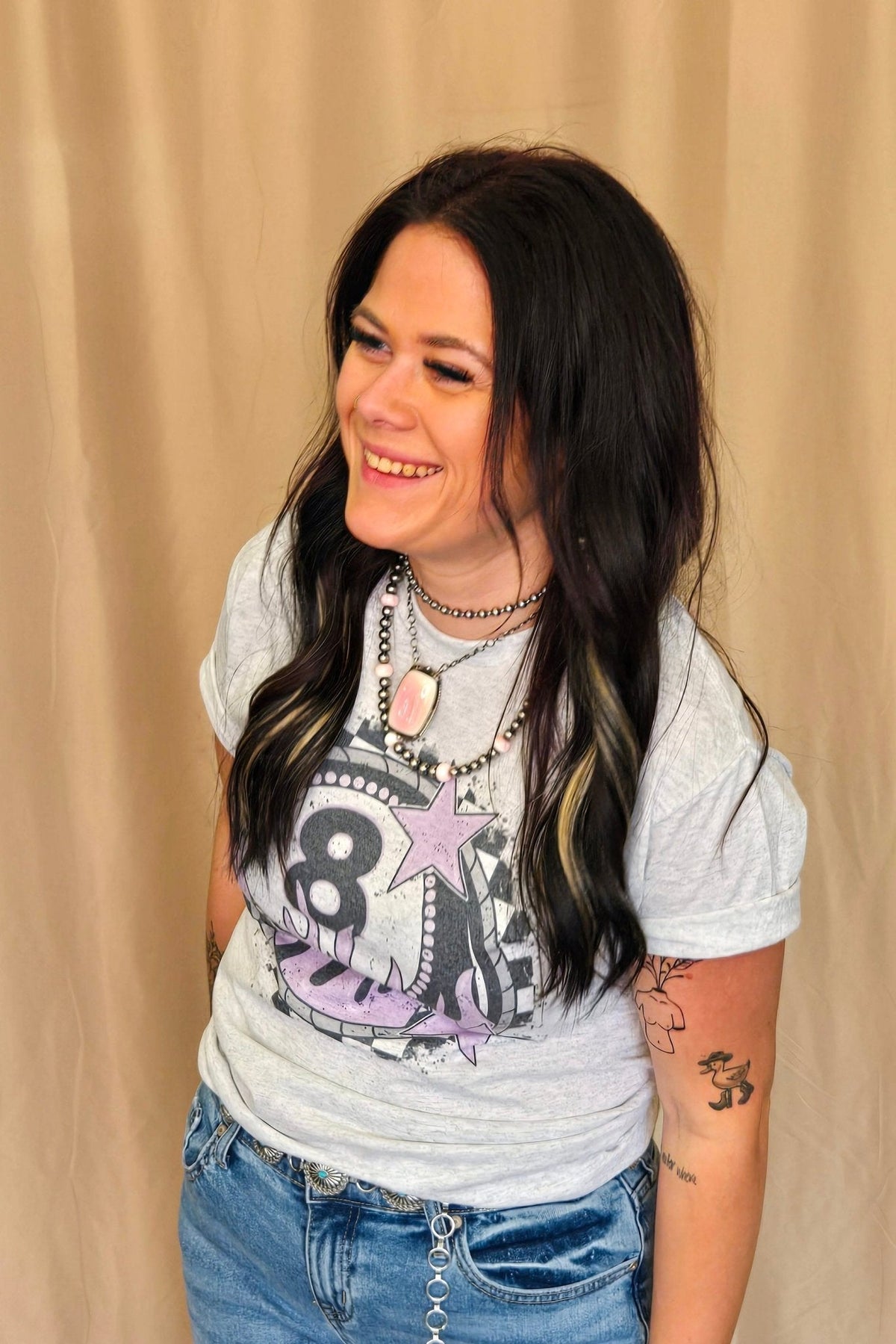 Flaming 8 Ball Western Graphic Tee — Jerzees Bold Retro Western Statement