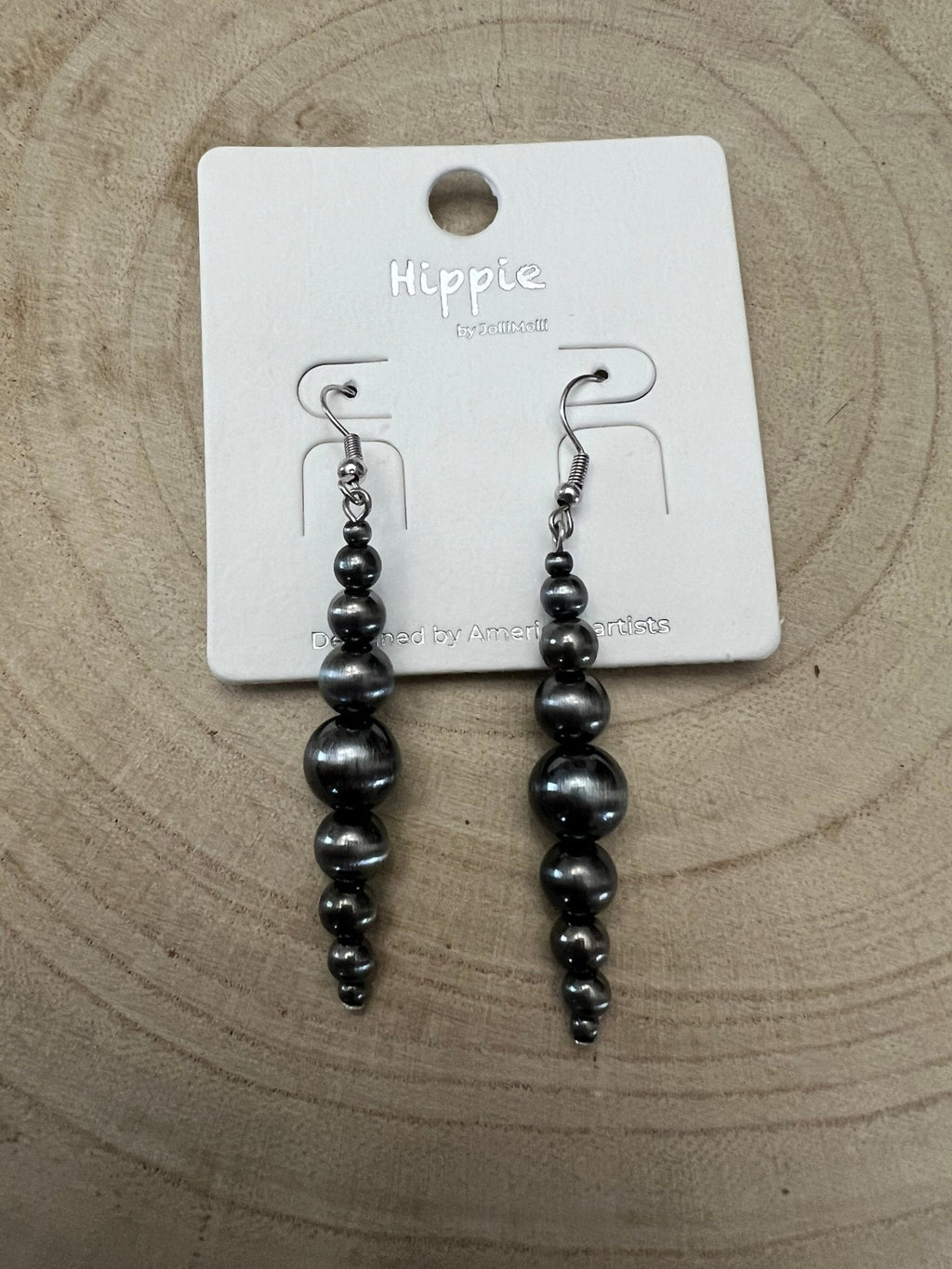 Graduated Western Faux Sterling Pearl Dangle Earrings — 2" Drop
